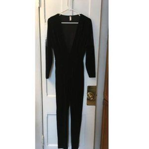 American Apparel black velvet jumpsuit